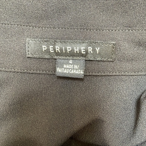 Periphery BLACK zip back blouse Tuxedo Collar Zipper at the back longsleeve Sz 4 - Picture 5 of 10